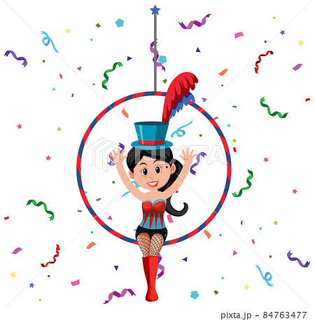 Aerial female gymnast on ring Aerial female gymnast on ring 84763477