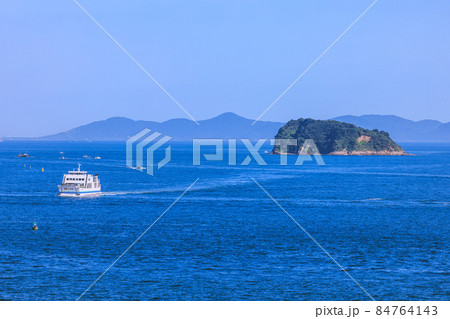 知多半島の最先端、羽豆岬展望台から見た築見島　愛知県 84764143