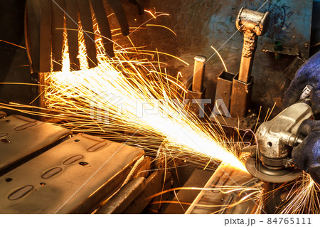 Grinding wheel rotating at high speed operation. 84765111