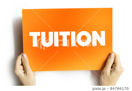 Tuition text quote on card, concept background 84766170