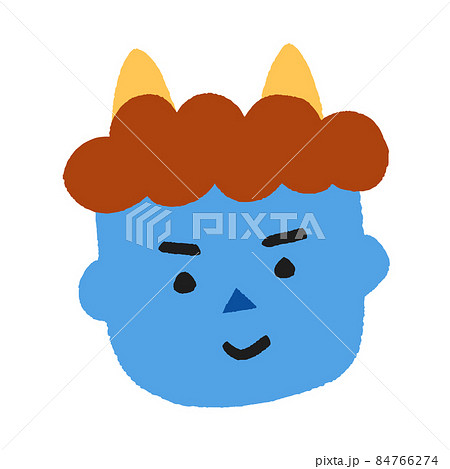 手描きの青鬼　節分の日用イラスト素材 84766274