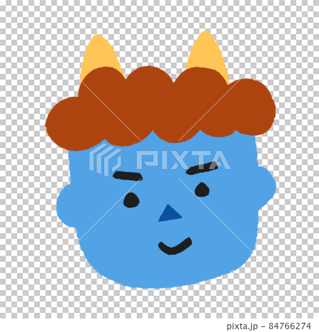 手描きの青鬼　節分の日用イラスト素材 84766274