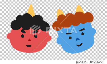 かわいい赤鬼と青鬼のイラスト 84766276