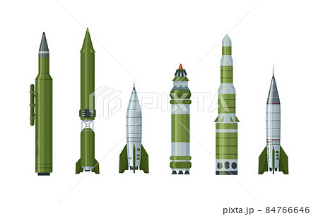 Military Missilery Rocket Of Different Types のイラスト素材