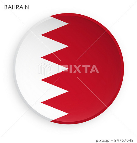 BAHRAIN flag icon in modern neomorphism style. Button for mobile application or web. Vector on white background 84767048