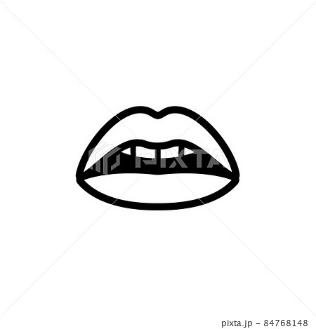 Sexy lips, female open mouth, drawn by one line 84768148