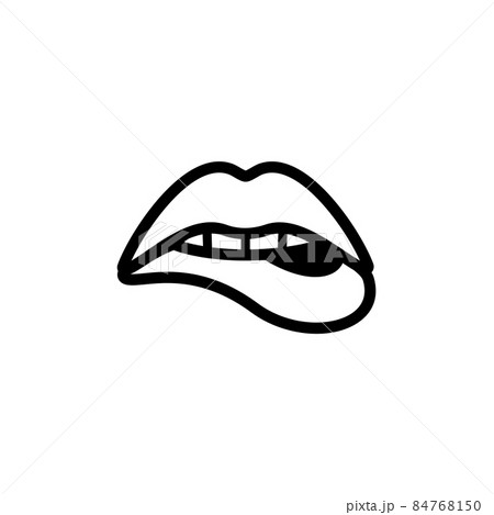 Womans sensuous lips, beauty open mouth biting lip 84768150
