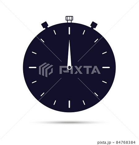 Stopwatch icon. Dark color isolated on white background. Flat style. Vector 84768384