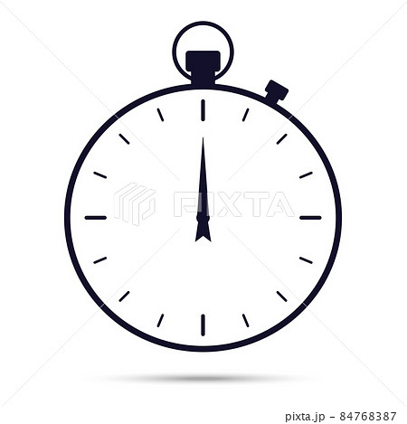 Stopwatch icon. Dark color isolated on white background. Flat style. Vector 84768387