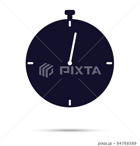 Stopwatch icon. Dark color isolated on white background. Flat style. Vector 84768389
