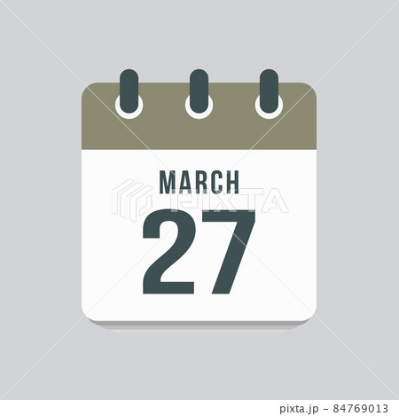 Icon day date 27 March, template calendar page Icon day date 27 March, template calendar page 84769013