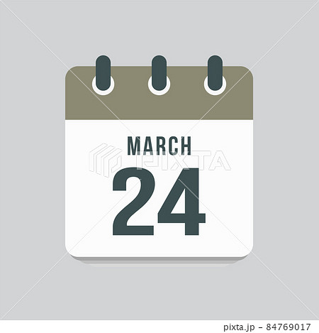 Icon day date 24 March, template calendar page 84769017