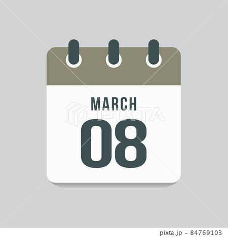 Icon day date 8 March, template calendar page 84769103