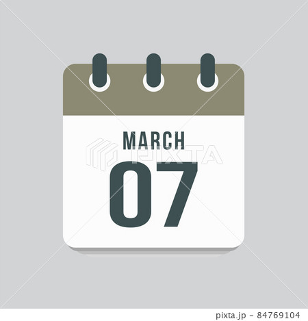 Icon day date 7 March, template calendar page 84769104