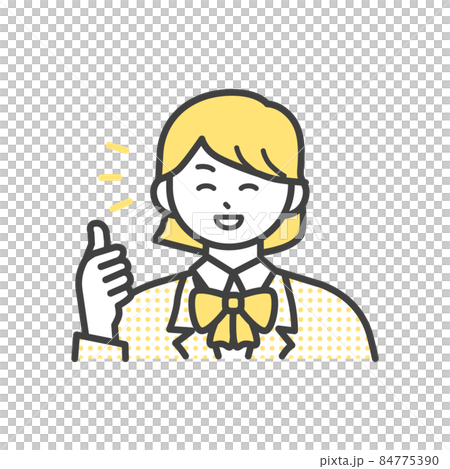 Illustration material of a girl in uniform who thumbs up with a smile Illustration material of a girl in uniform who thumbs up with a smile 84775390