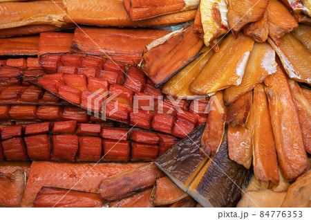 Various smoked fish products 84776353