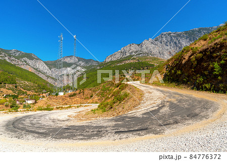 Panoramic country road in the mountains of southern Turkey. Panoramic country road in the mountains of southern Turkey. 84776372