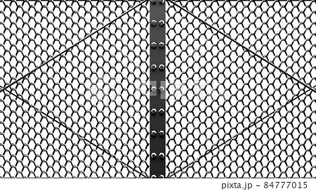 Silver wire mesh gates on white background. Silver wire mesh gates on white background. 84777015