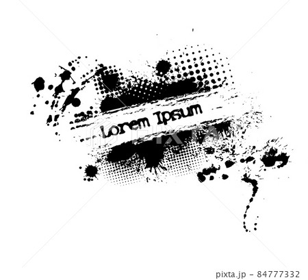Paint stains black blotch background. Grunge Design Element. Brush Strokes. Frame for text. Vector illustration 84777332