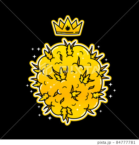 Shiny gold marijuana weed bud t-shirt print design. Vector hand drawn trendy cartoon logo illustration. Gold cannabis, weed,marijuana fashion print for t-shirt, poster, card, logo, sticker concept Shiny gold marijuana weed bud t-shirt print design. Vector hand drawn trendy cartoon logo illustration. Gold cannabis, weed,marijuana fashion print for t-shirt, poster, card, logo, sticker concept 84777781