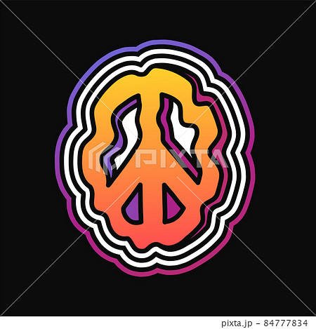 Melting deformed hippie symbol for tee,t-shirt... - Stock Illustration  [84777834] - PIXTA