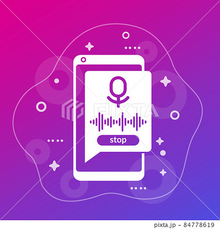 Audio recording in smart phone vector icon 84778619