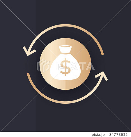reinvest money, financing, investing icon for web 84778632