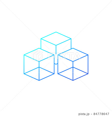 3d cube line icon on white, vector 3d cube line icon on white, vector 84778647