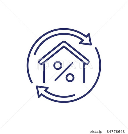 mortgage refinance line icon on white mortgage refinance line icon on white 84778648