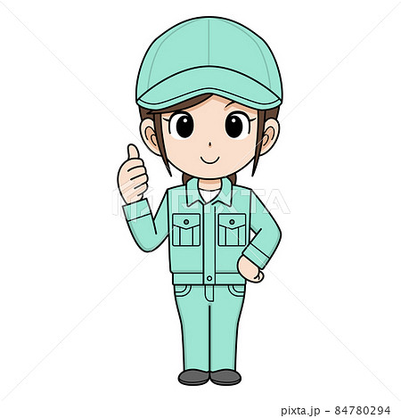 グッドサインする作業員の女性 帽子 グッドサインする作業員の女性 帽子 84780294