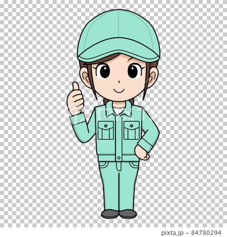 グッドサインする作業員の女性 帽子 グッドサインする作業員の女性 帽子 84780294