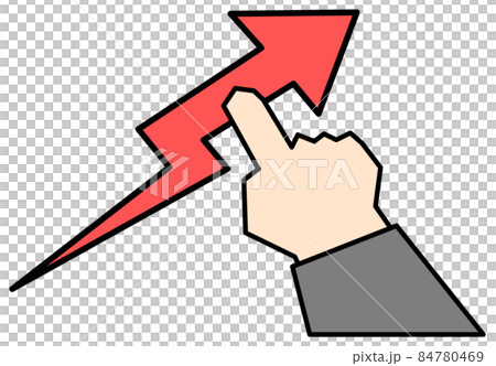 Illustration explaining by pointing at the rising arrow 84780469