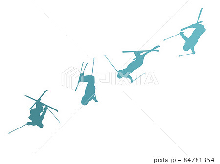 スキーモーグル連続イラスト 84781354