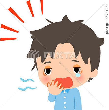 髪に寝ぐせが付いたパジャマ姿の男性 84781962