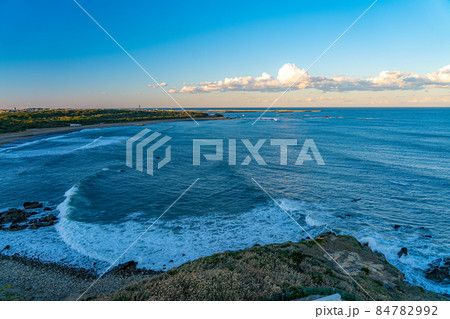 犬吠埼灯台から見る海の景色 千葉県銚子市 の写真素材