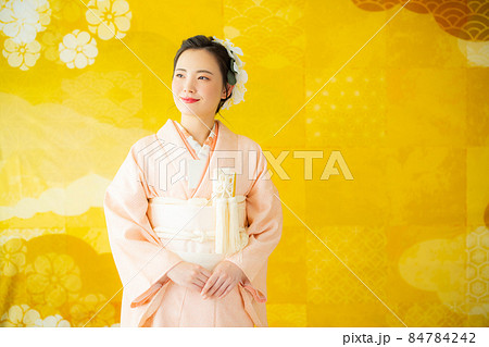 花嫁　色掛下　総絞り 84784242