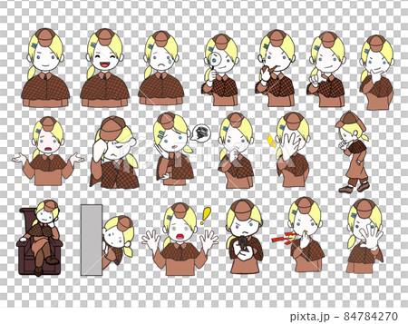 若い探偵のカットイラストまとめ1（女3） 84784270