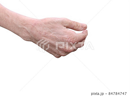 The hand of an elderly man, an old man isolated on white background 3d illustration 84784747