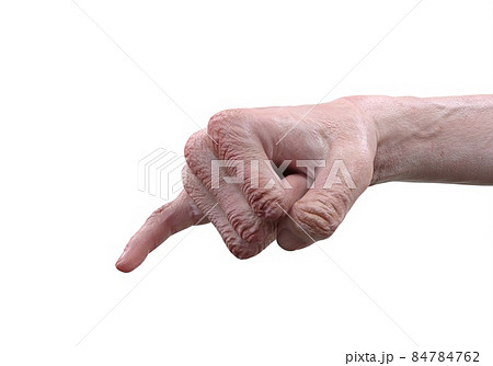 The hand of an elderly man, an old man isolated on white background 3d illustration 84784762