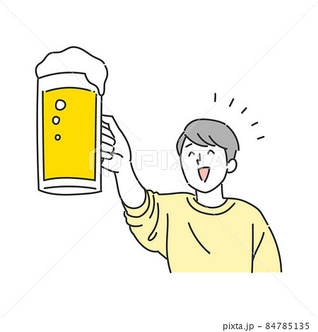 ビールで乾杯する男性のイラスト 84785135