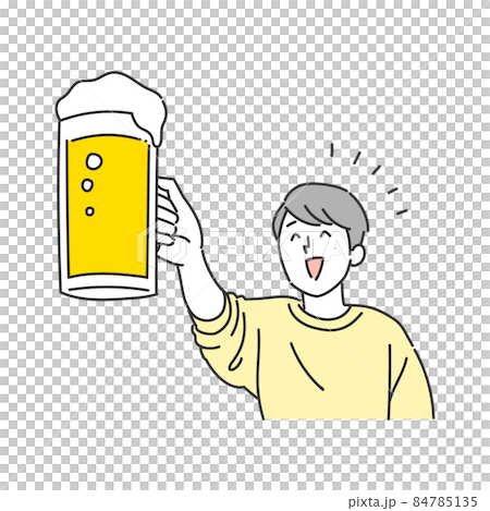 ビールで乾杯する男性のイラスト 84785135