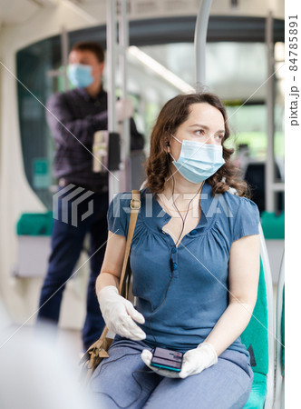 Bus ride during virus pandemic Bus ride during virus pandemic 84785891