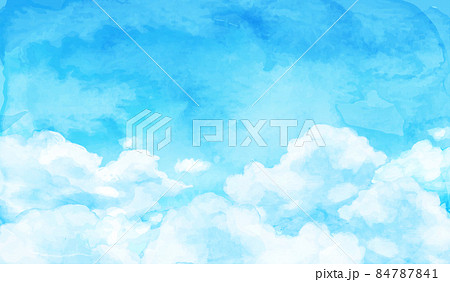 青空と雲の水彩のベクターイラスト背景 青空と雲の水彩のベクターイラスト背景 84787841