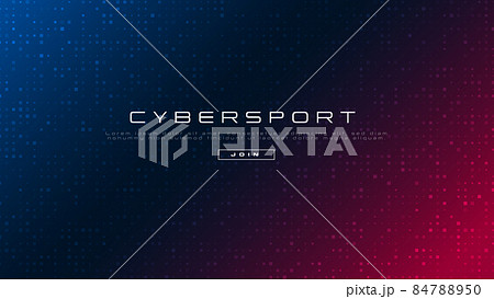 CYBERSPORT banner. Neon colors gradient background with geometric pattern of random squares. Esports abstract background. Design for gaming and cybersport events. Video games. Vector 84788950
