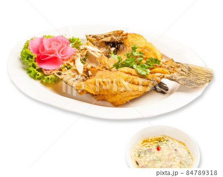 Fried Fish with Fish Sauce, Thai Food Fried Fish with Fish Sauce, Thai Food 84789318