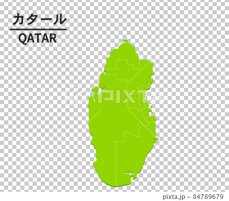 カタールの世界地図イラスト 84789679