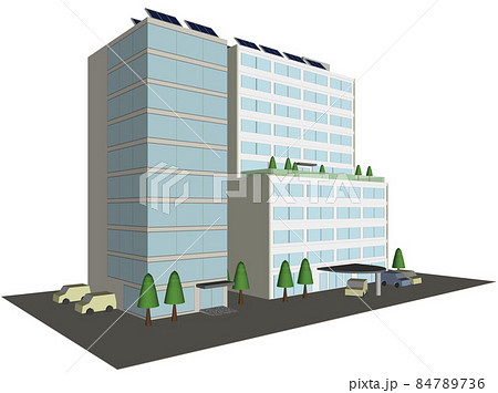 自然エネルギーを利用するビルディングのイラスト素材 自然エネルギーを利用するビルディングのイラスト素材