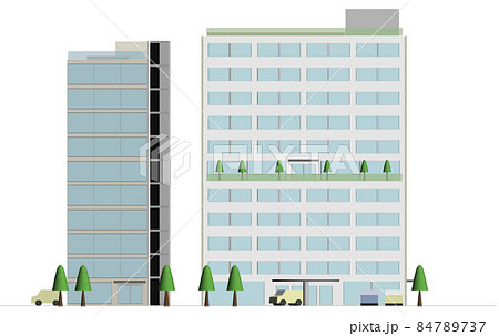 2棟の都市型ビルディングのイラスト素材 2棟の都市型ビルディングのイラスト素材
