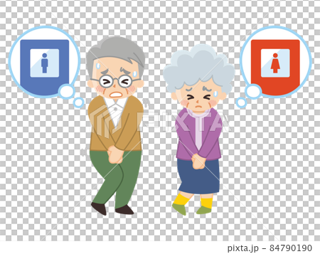 Senior men and women who endure urination Toilet 84790190