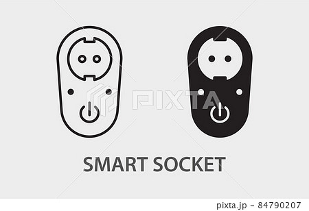 Smart socket vector icon. Black illustration isolated on white background for graphic and web design. 84790207